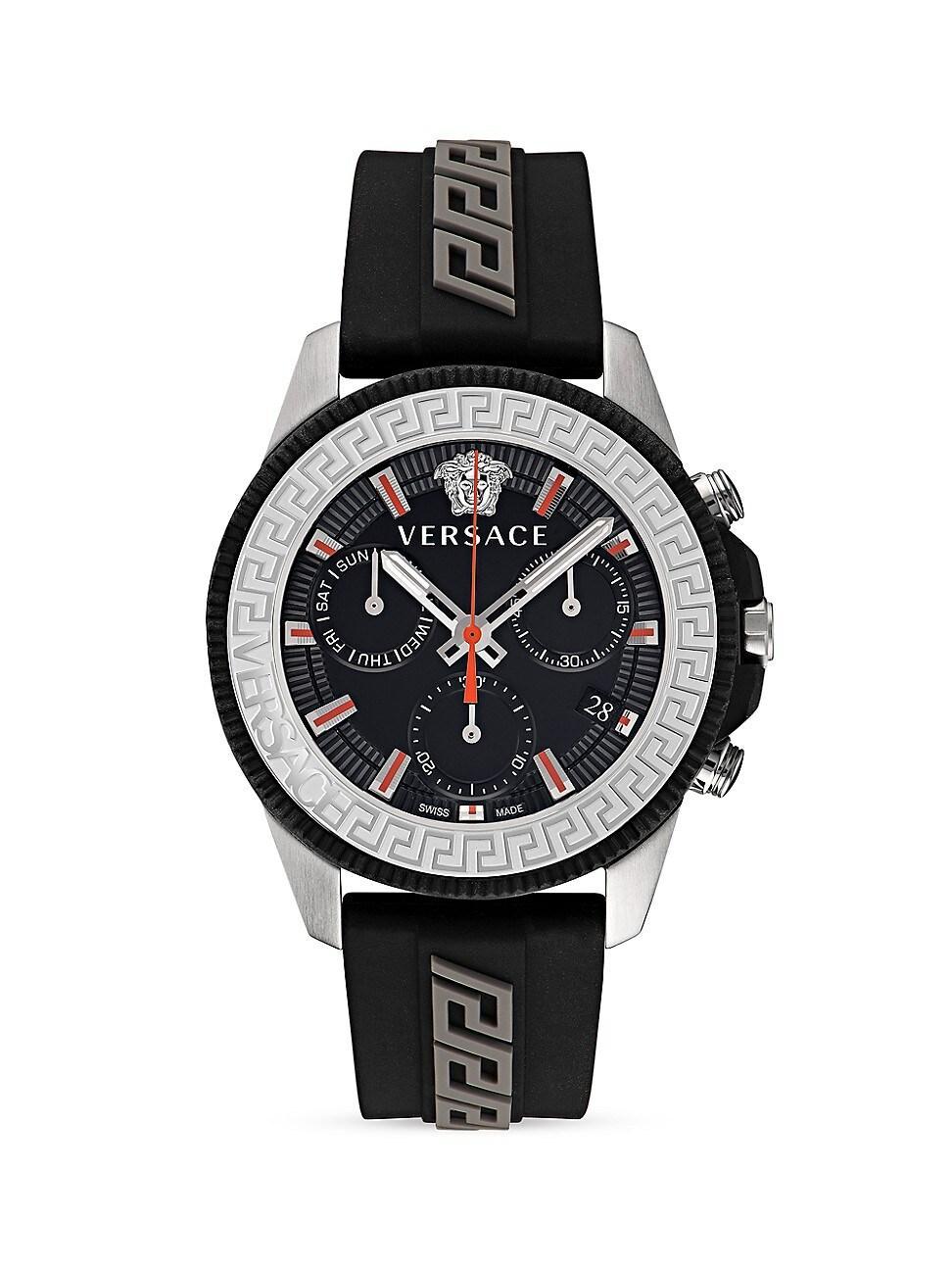 Mens Unisex Greca Action Stainless Steel Chronograph Watch Product Image