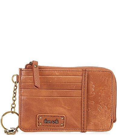 The Sak Zip Around Floral Embossed Leather Gold Tone ID Card Wallet Product Image