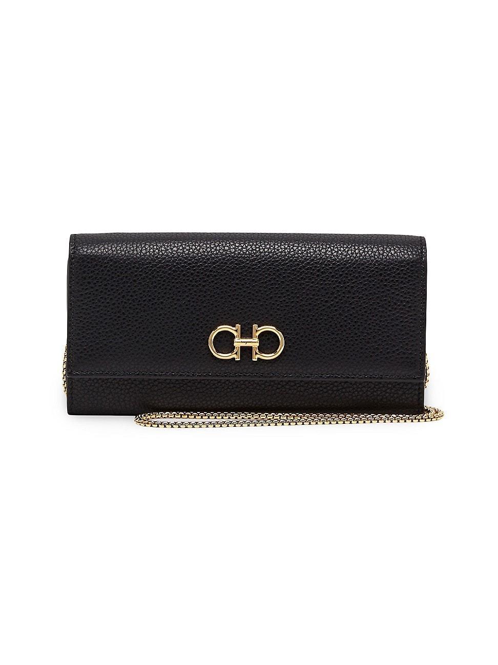 Gancino Flap Leather Wallet with Chain Strap Product Image