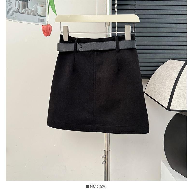 High-Rise Wool Mini Skirt Product Image