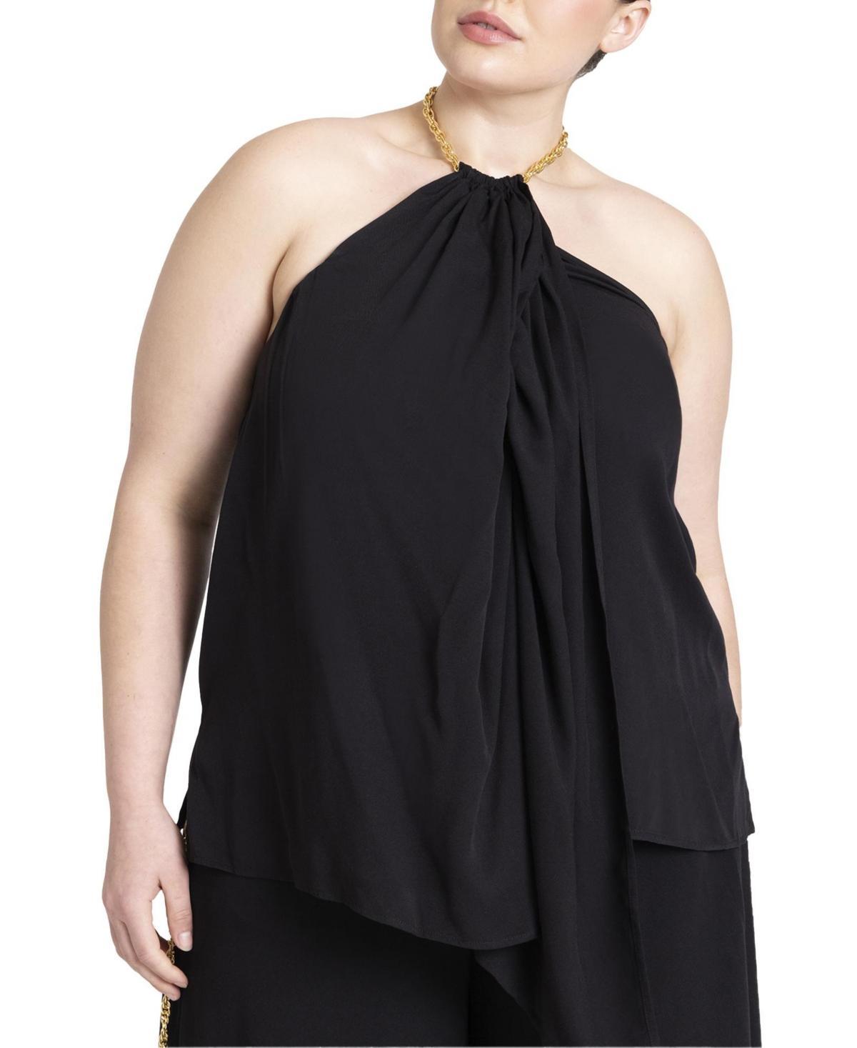 Eloquii Womens Hardware Drape Top Product Image