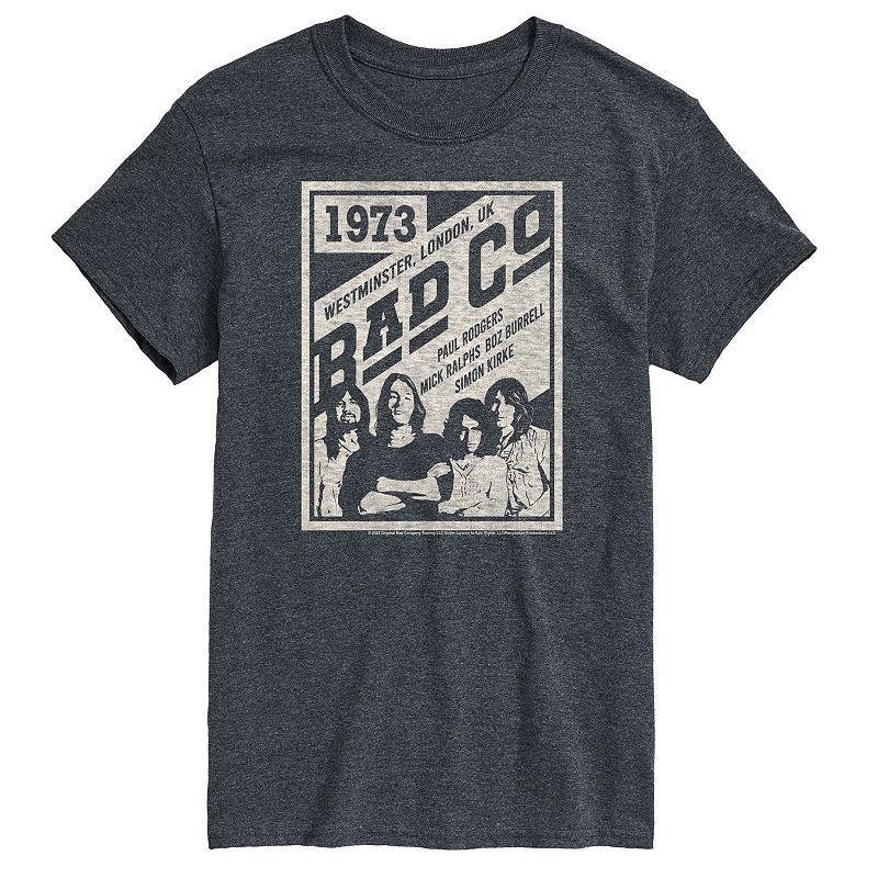 Big & Tall Bad Company Poster Tee, Mens Dark Grey Product Image