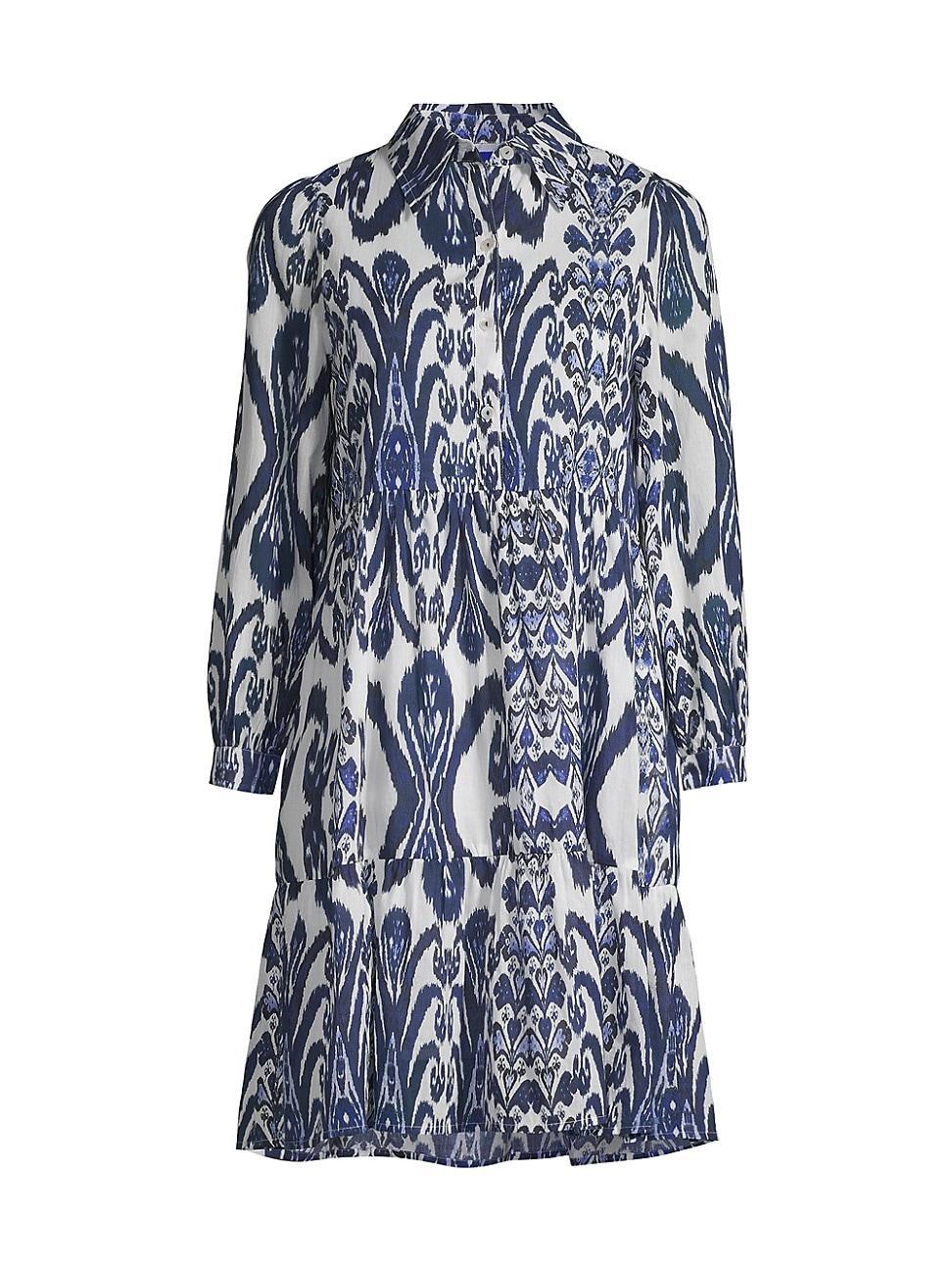 Womens Romy Cotton Ikat-Inspired Shirtdress Product Image