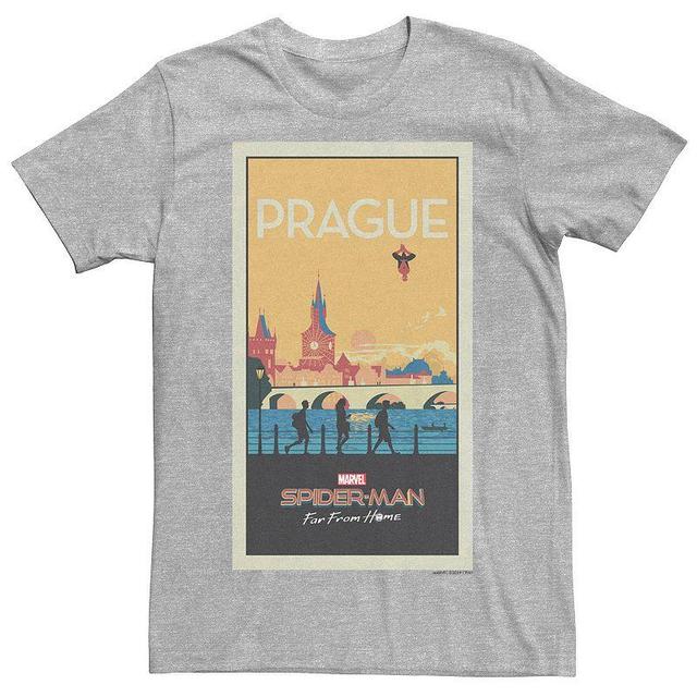 Mens Marvel Spider-Man Far From Home Prague Abstract Movie Poster Graphic Tee Athletic Grey Product Image