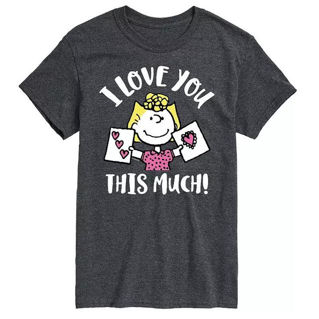 Mens Peanuts I Love You This Much Tee Grey Heather Product Image