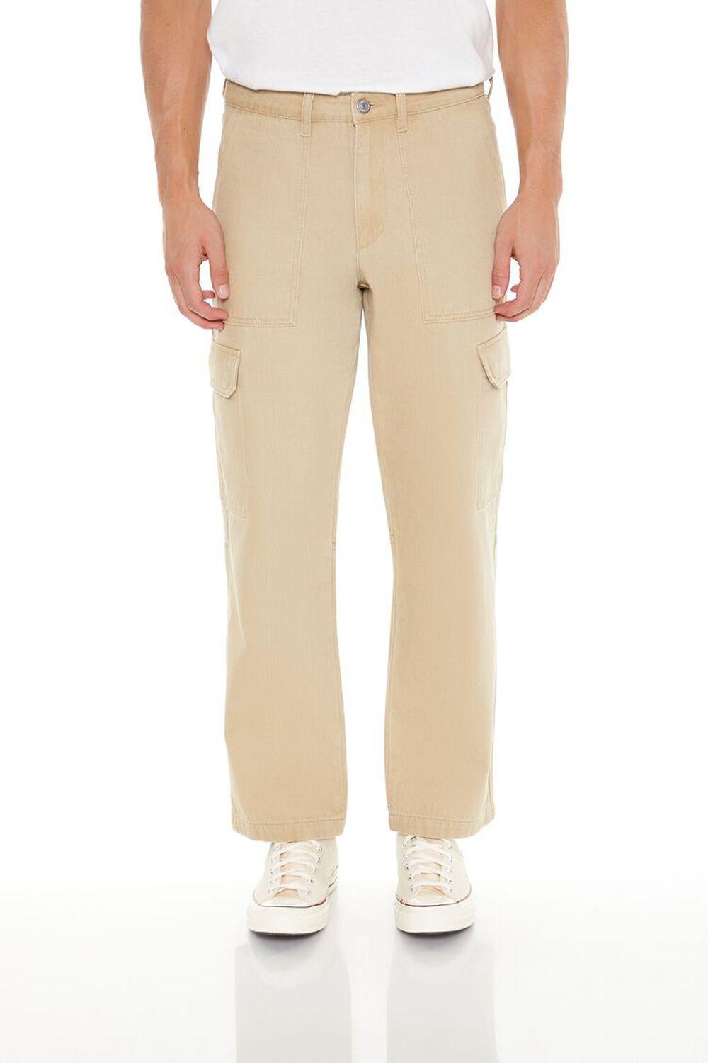 Mid-Rise Straight Cargo Pants | Forever 21 Product Image