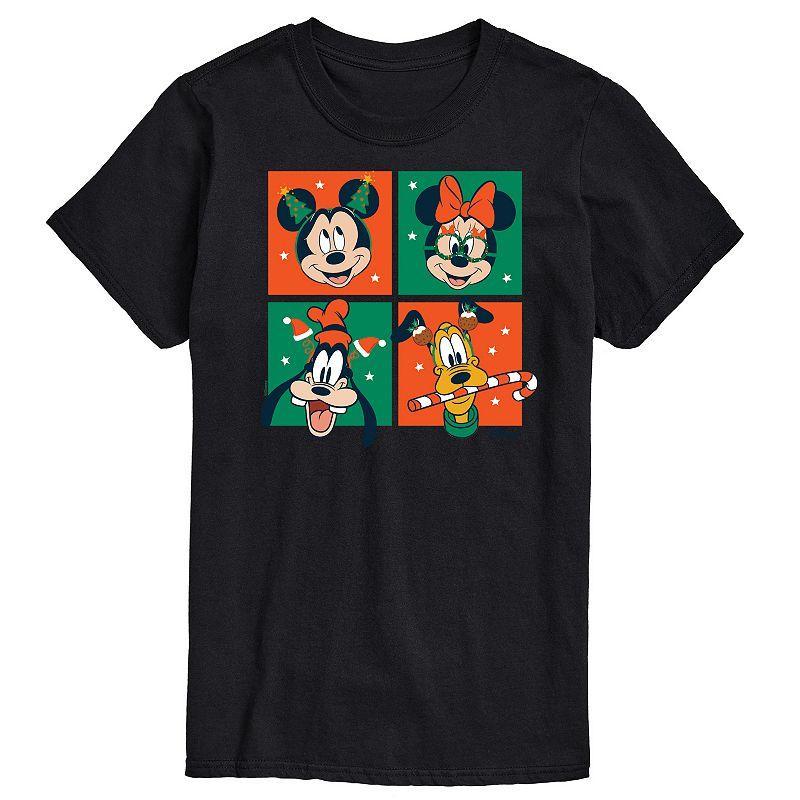 Disneys Mickey Mouse & Friends Mens Christmas Grid Graphic Tee Product Image