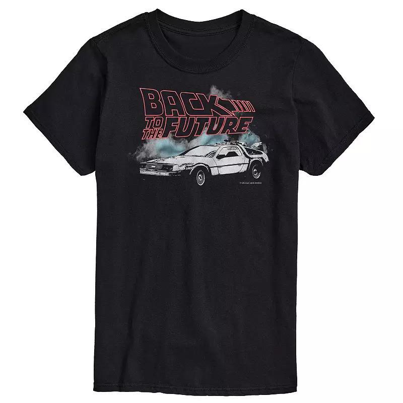 Big & Tall Back to the Future Retro Drawn Delorean Graphic Tee, Mens Blue Product Image