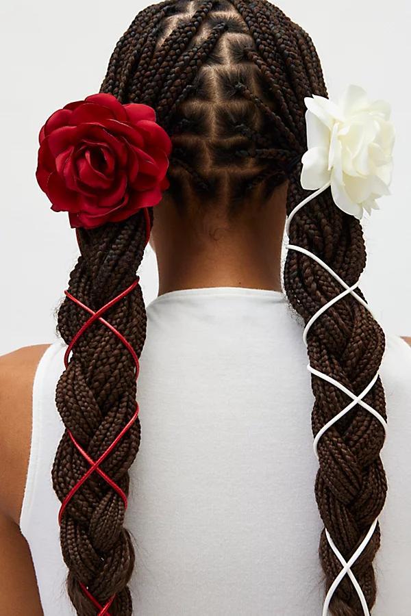 Rose Ribbon Hair Clip Womens at Urban Outfitters Product Image