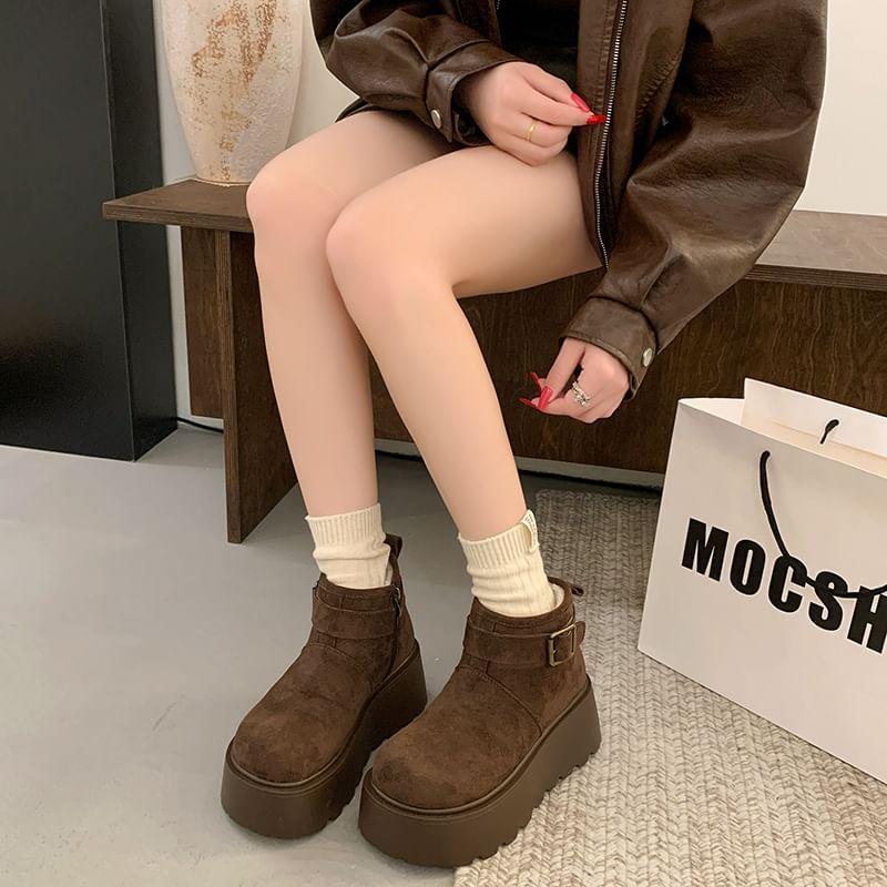 Buckle Platform Ankle Snow Boots Product Image