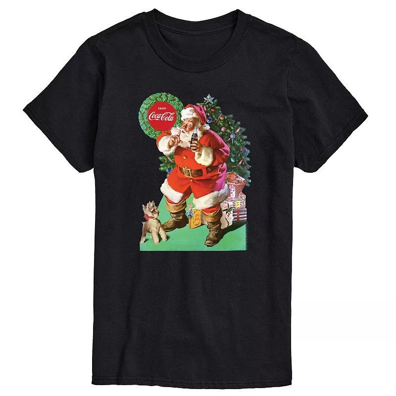 Big & Tall Coca-Cola Vintage Santa Dog Graphic Tee, Mens Product Image