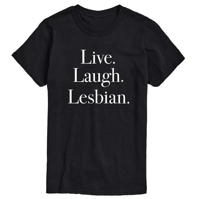 Big & Tall Live Laugh Lesbian Graphic Tee, Mens Product Image