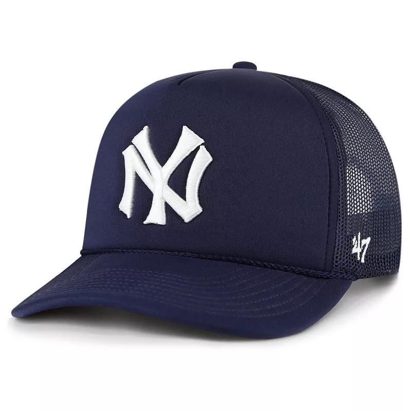 Mens 47 New York Yankees Foam Logo Trucker Snapback Hat, Blue Product Image