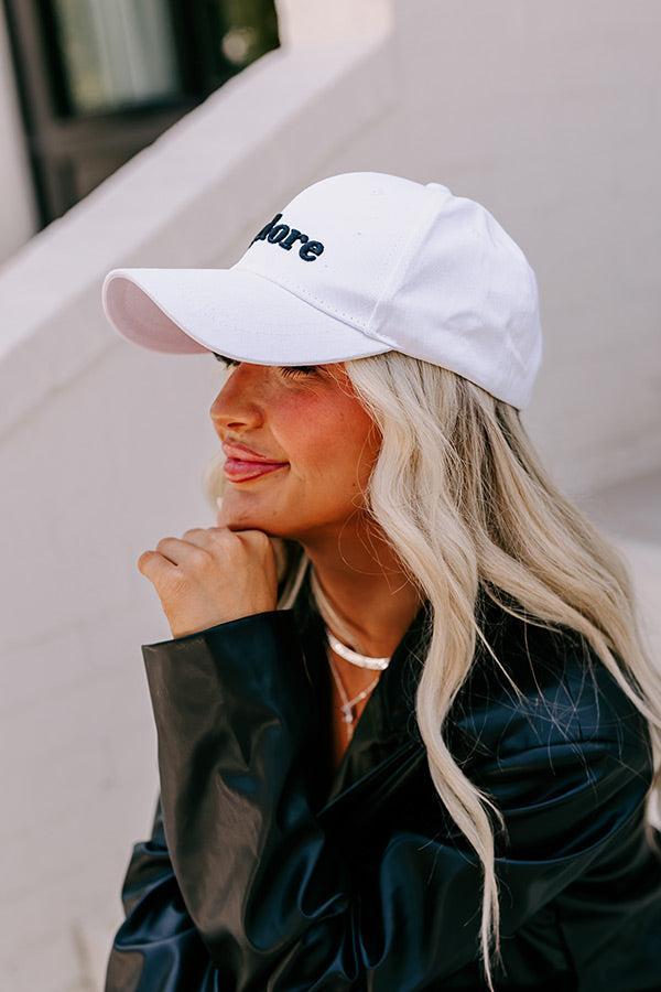 J'adore Embroidered Baseball Cap In White Product Image