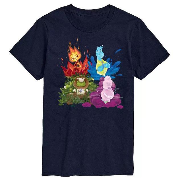 Disneys Elemental Big & Tall Group Graphic Tee, Mens Blue Product Image