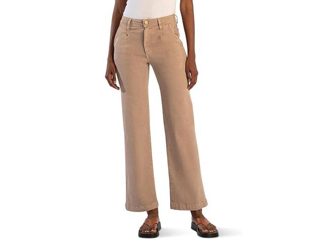 KUT from the Kloth Jodi High-Rise Wide Leg-Slash Pockets-Back Basic Pocket In Stone (Stone) Women's Jeans Product Image