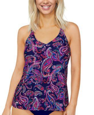 Island Escape Womens Paisley-Print Racerback Tankini Top, Created for Macys Product Image