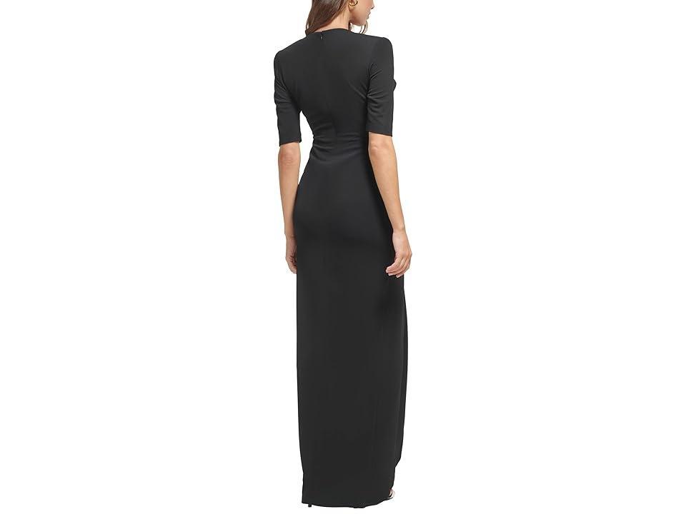 Calvin Klein 3/4 Sleeve Gown with Front Ruched Women's Clothing Product Image