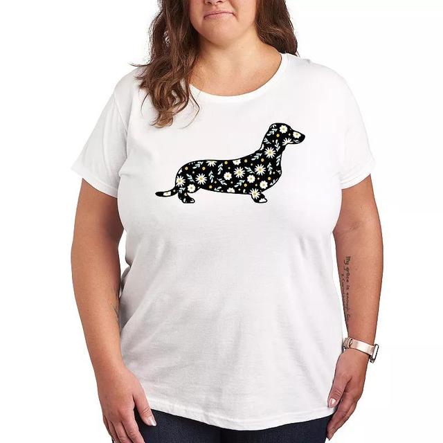 Plus Daisy Fill Dachshund Graphic Tee, Womens Product Image