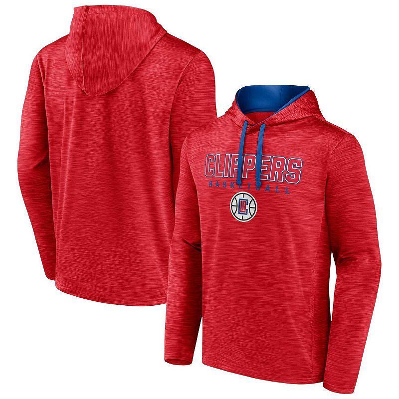 Mens Fanatics Branded Heather LA Clippers Fast Break Pullover Hoodie Product Image