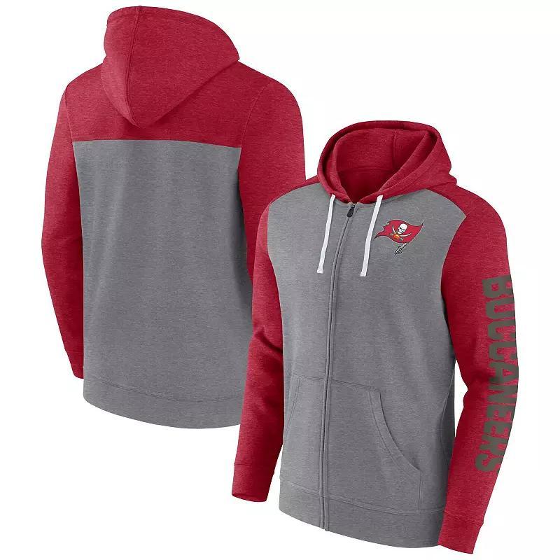 Mens Fanatics Branded Heather Gray Tampa Bay Buccaneers Down and Distance Full-Zip Hoodie Product Image