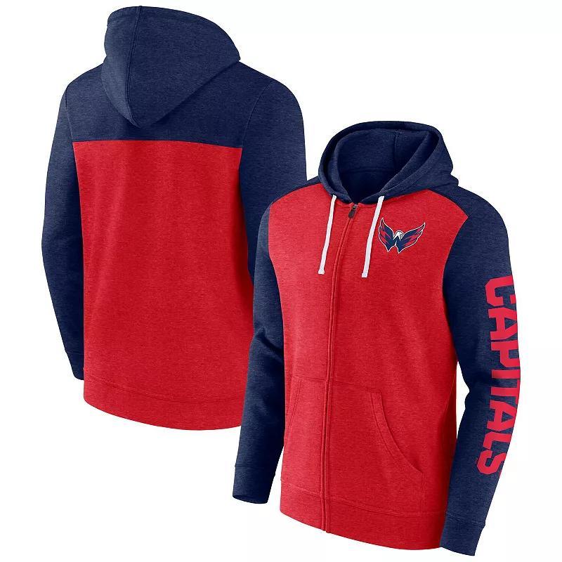 Mens Fanatics Branded Heather Washington Capitals Down and Distance Full-Zip Hoodie Product Image