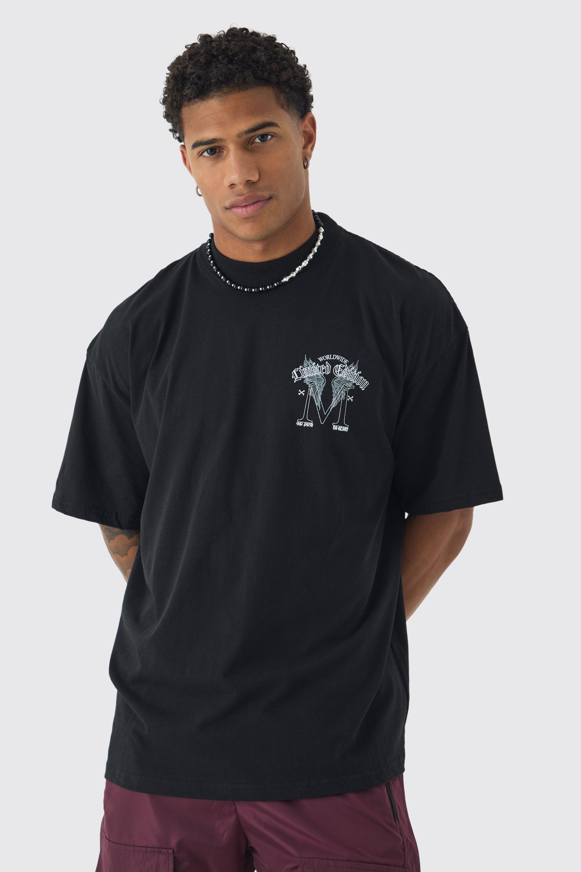 Oversized Extended Neck Limited Edition Back Print T-Shirt | boohooMAN USA Product Image