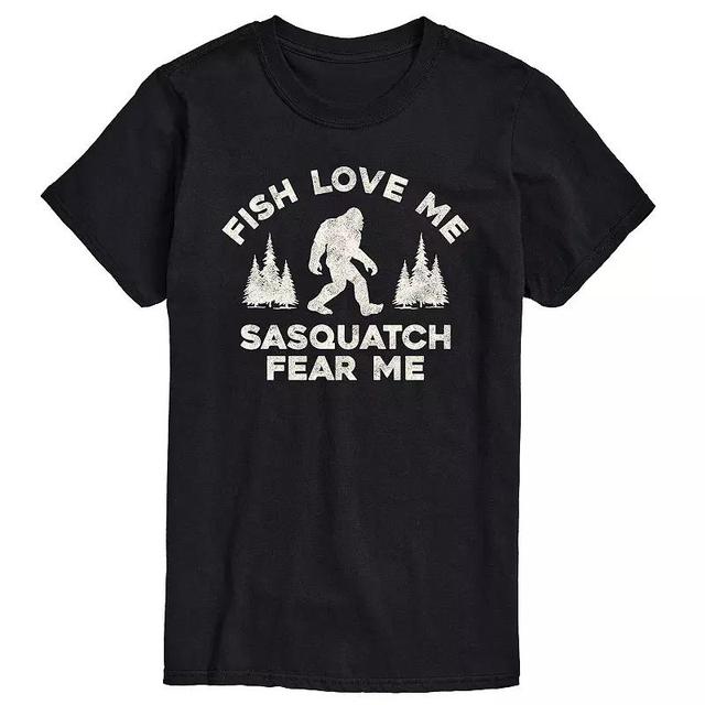 Big & Tall Sasquatch Fear Me Fish Love Me Graphic Tee, Mens Product Image