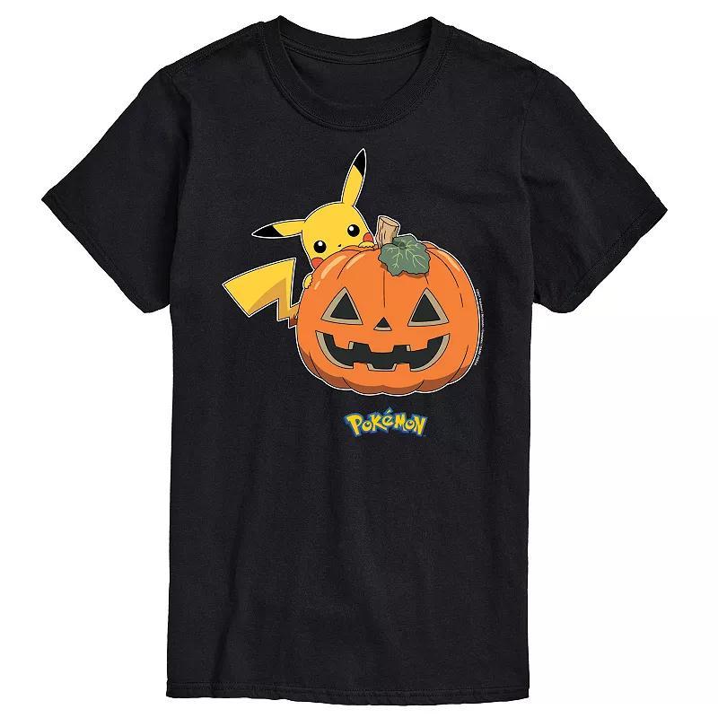 Big & Tall Pokemon Pika Pumpkin Tee, Mens Black Product Image