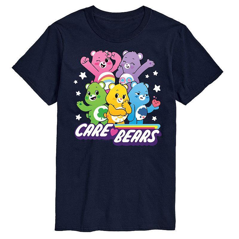 Big & Tall Care Bears Main Group Graphic Tee, Mens Blue Product Image