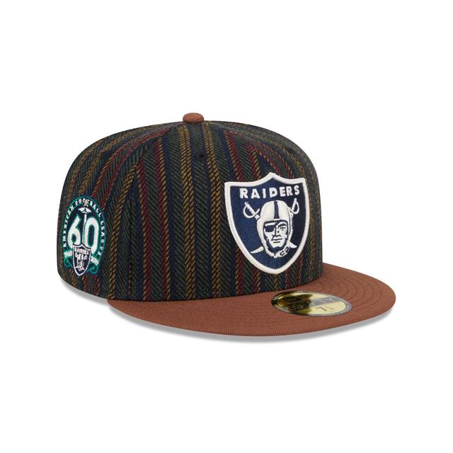 Las Vegas Raiders Vintage Herringbone 59FIFTY Fitted Hat Male Product Image