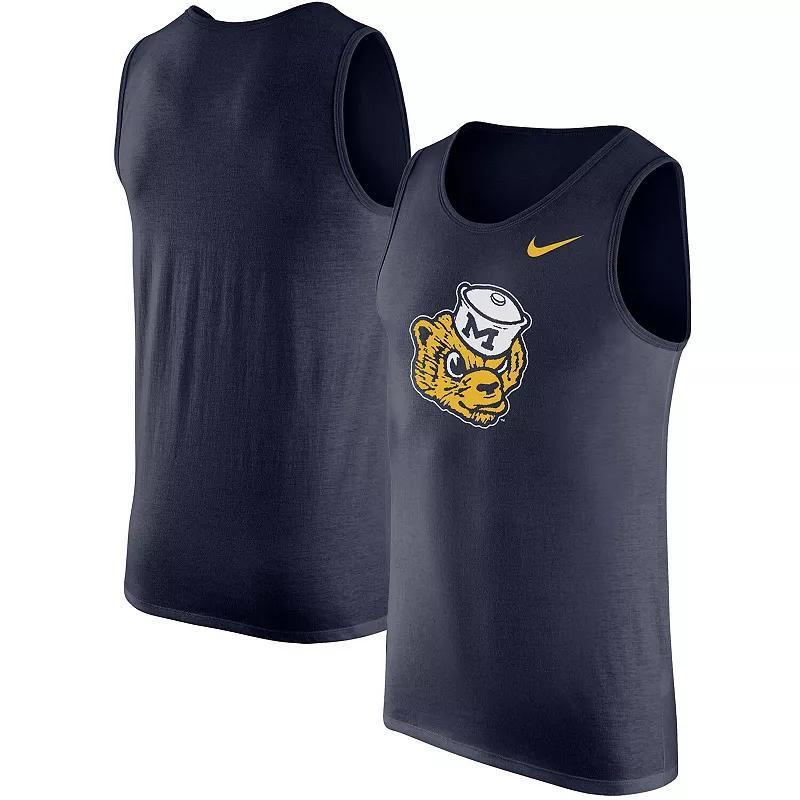 Mens Nike Michigan Wolverines Vintage Logo Performance Tank Top Blue Product Image