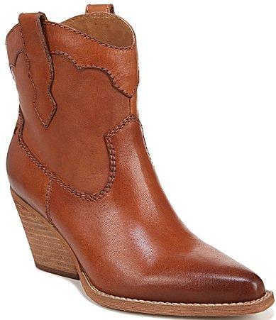 Zodiac Roslyn Leather Western Ankle Booties Product Image