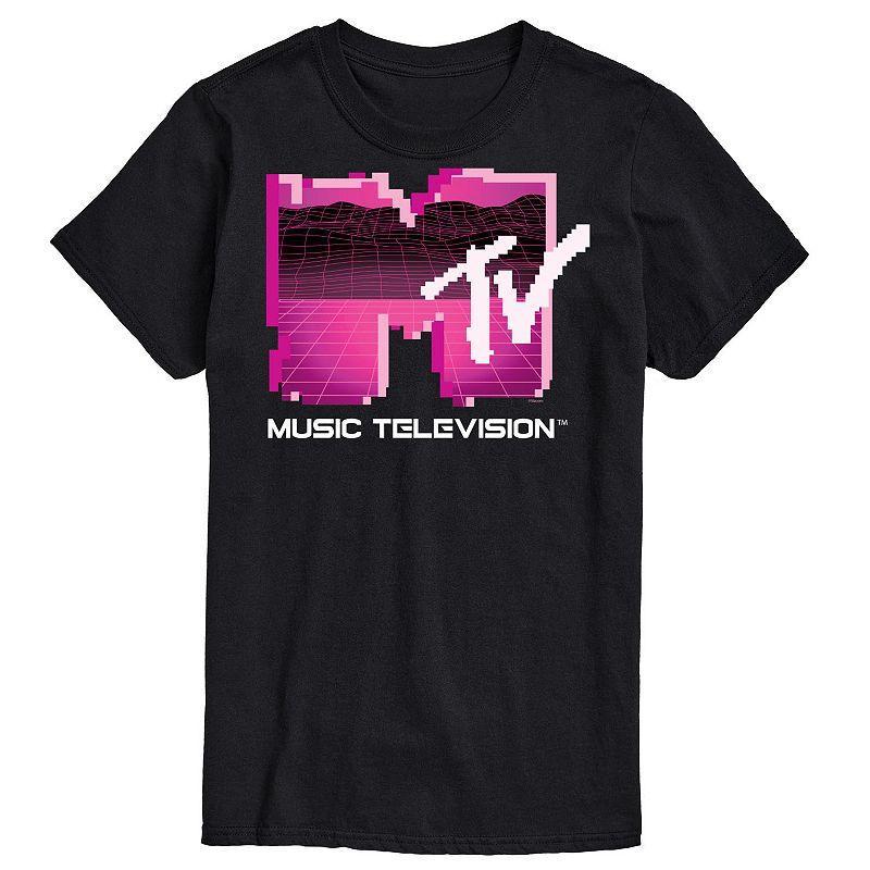 Big & Tall MTV Retro Gamer Logo Graphic Tee, Mens Black Product Image