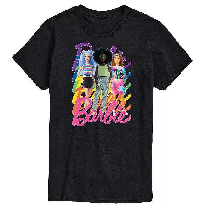 Mens Barbie Pride Rainbow Logo Graphic Tee Product Image