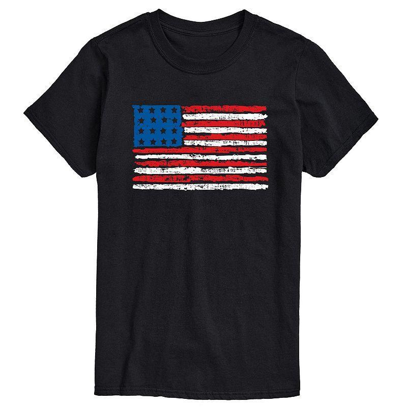 Mens Distressed USA Flag Graphic Tee Product Image