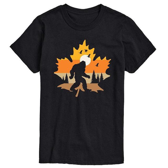 Big & Tall Fall Sasquatch Leaf Tee, Mens Black Product Image