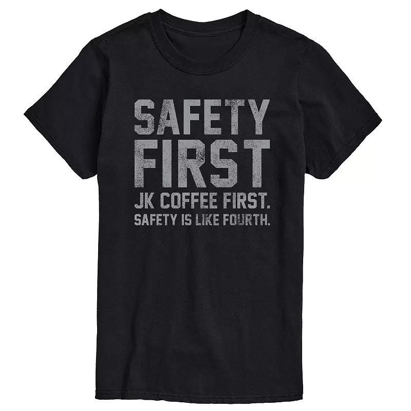 Big & Tall Safety First JK Graphic Tee, Mens Blue Product Image