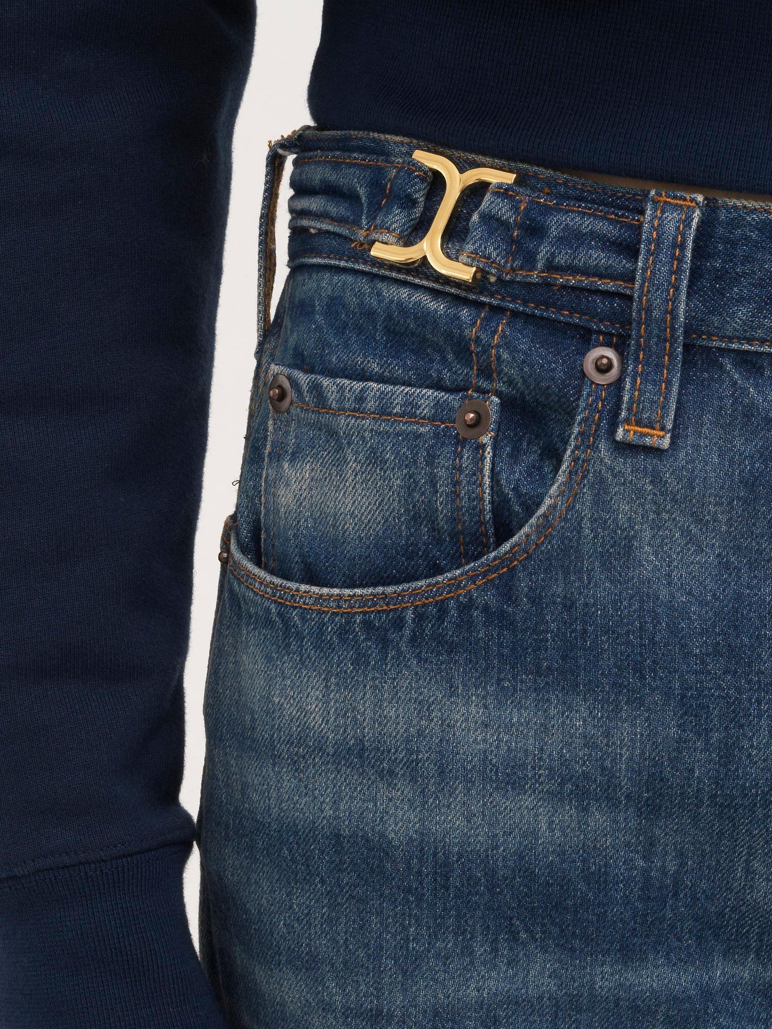 Straight cropped jeans in denim Product Image