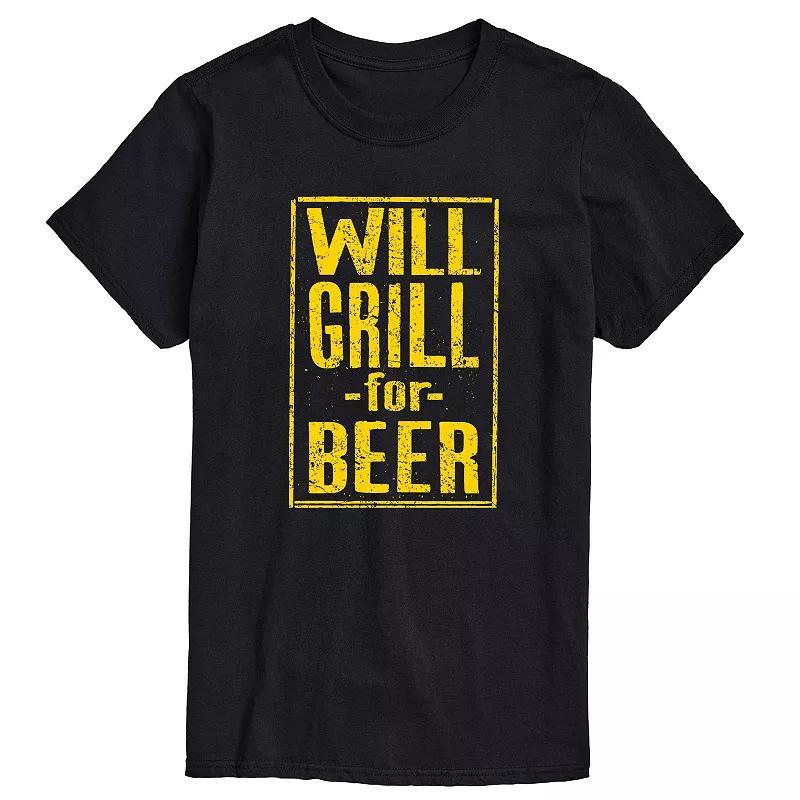 Mens Will Grill for Beer Graphic Tee Black Product Image