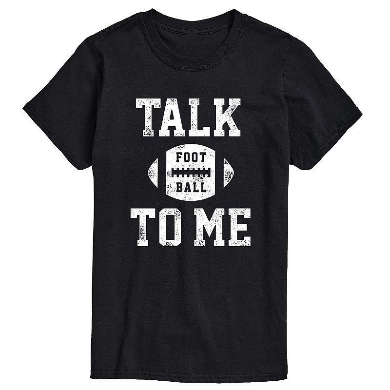 Big & Tall Talk Football To Me Tee, Mens Grey Gray Product Image