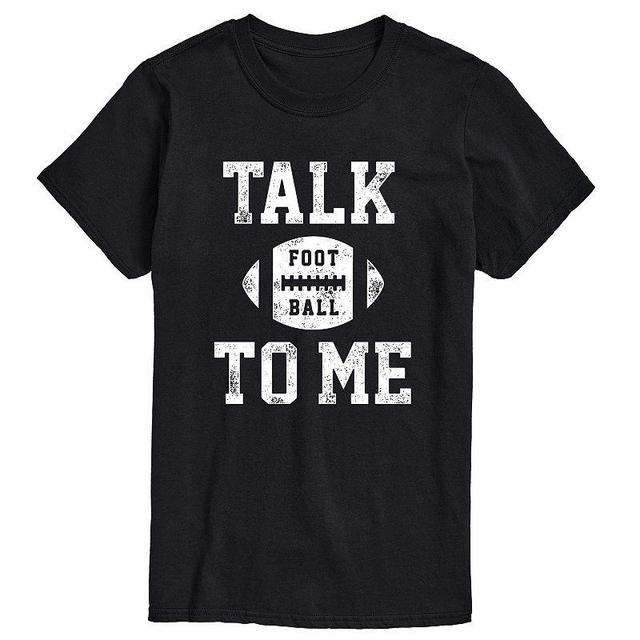 Big & Tall Talk Football To Me Tee, Mens Grey Gray Product Image