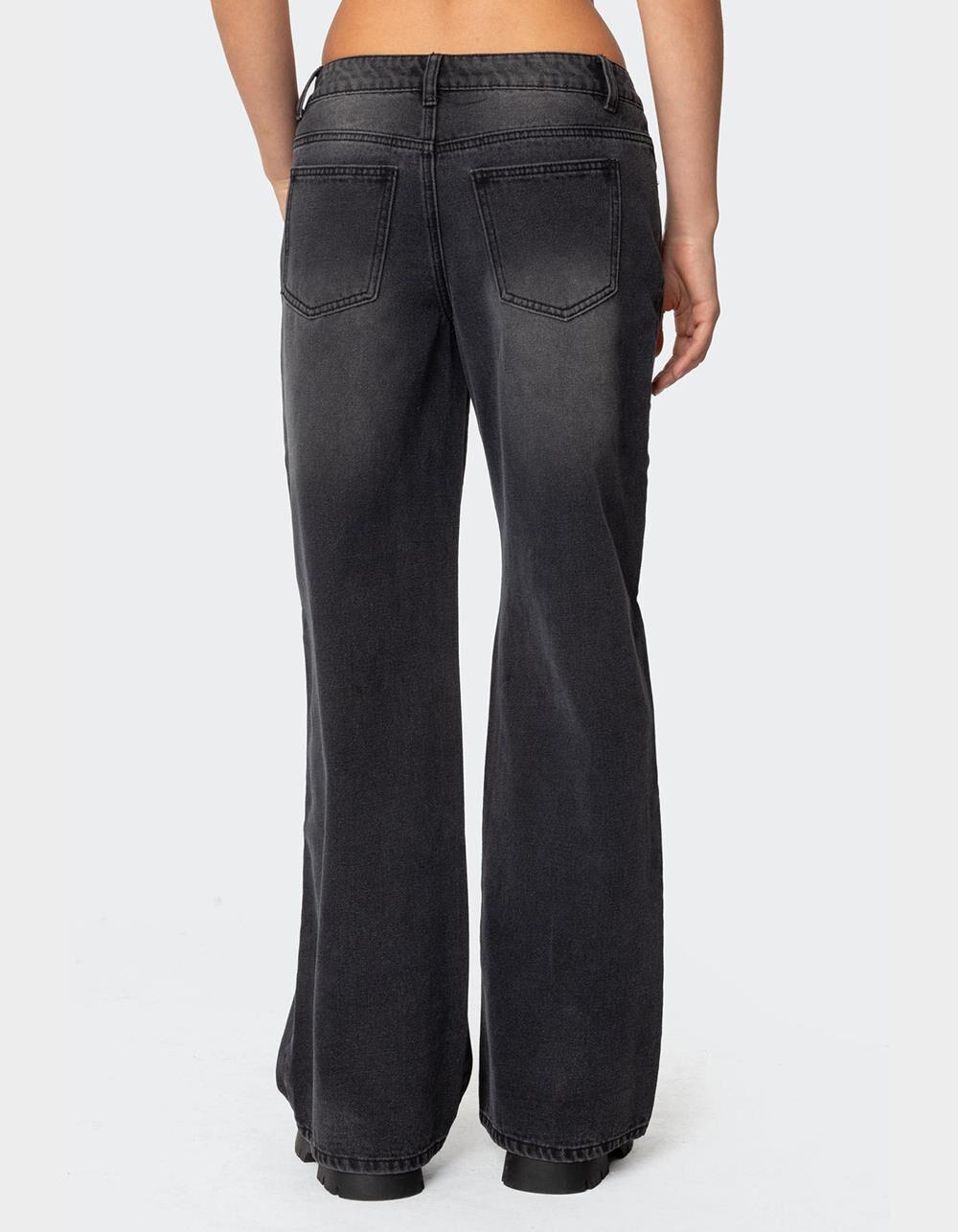 EDIKTED Grommet Low Rise Baggy Jeans Product Image