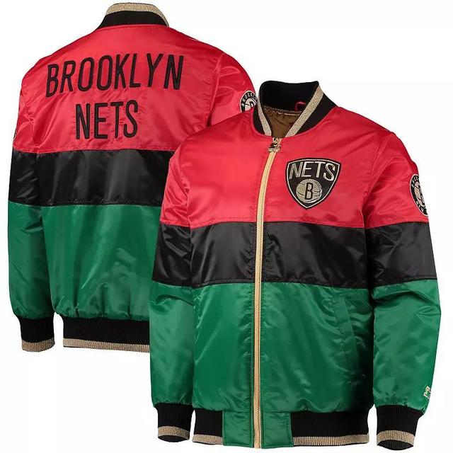 Mens Starter /Black/Green Brooklyn Nets Black History Month NBA 75th Anniversary Full-Zip Jacket Product Image