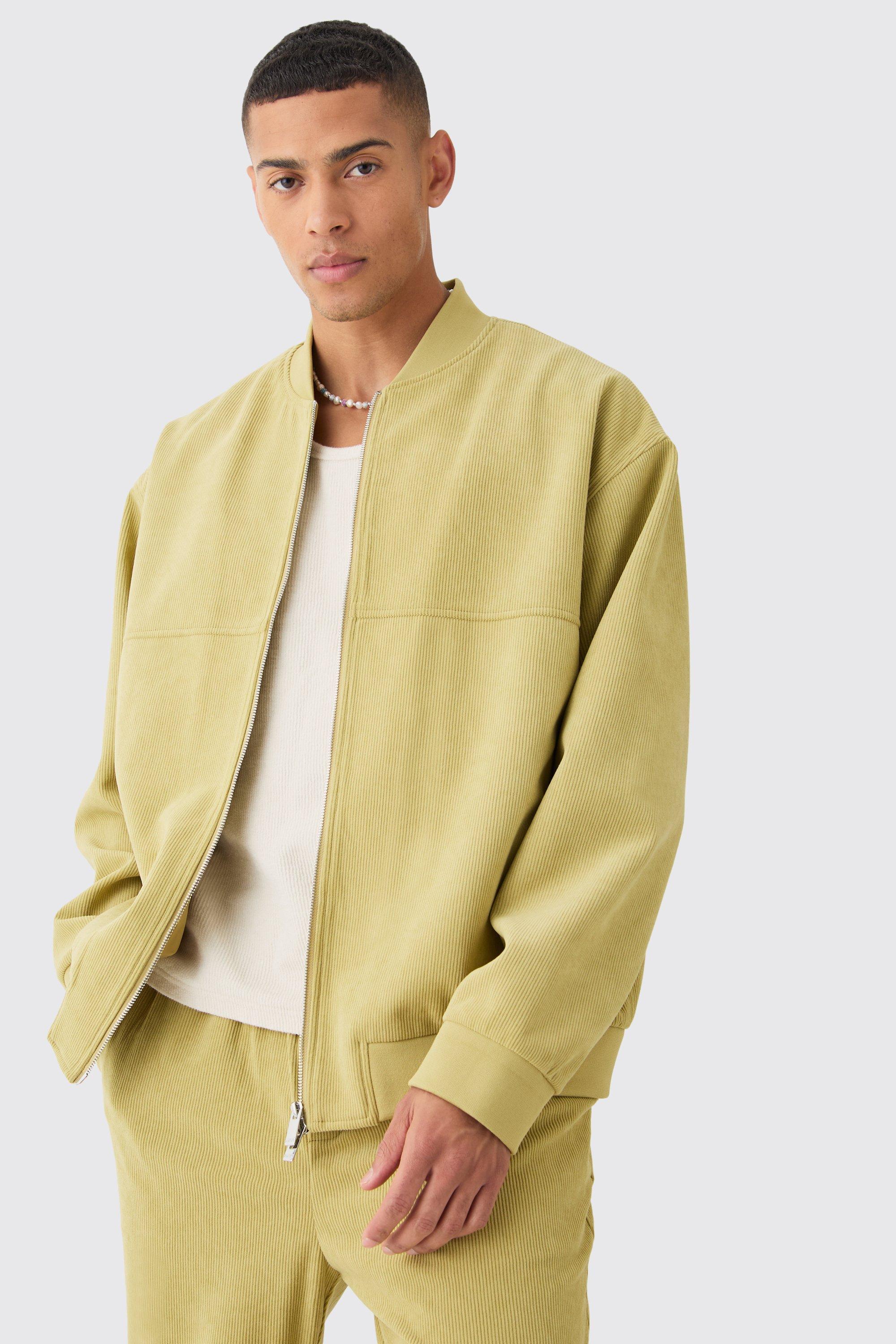 Corduroy Oversized Bomber Jacket | boohooMAN USA Product Image