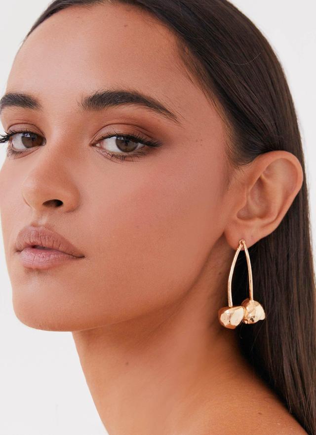 Cherry Forever Earrings - Gold Product Image