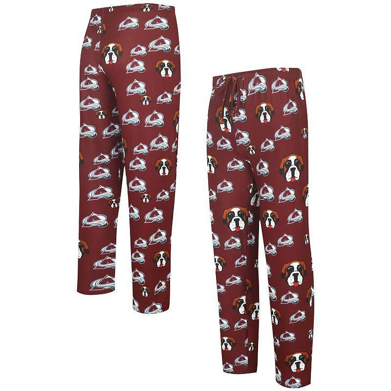 Mens Concepts Sport Burgundy Colorado Avalanche Gauge Allover Print Knit Sleep Pants Product Image