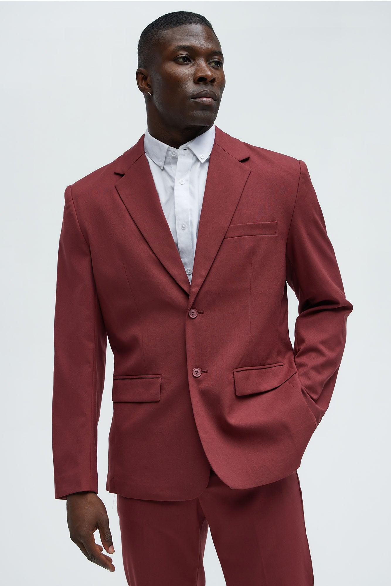 The Modern Stretch Suit Jacket - Burgundy Product Image