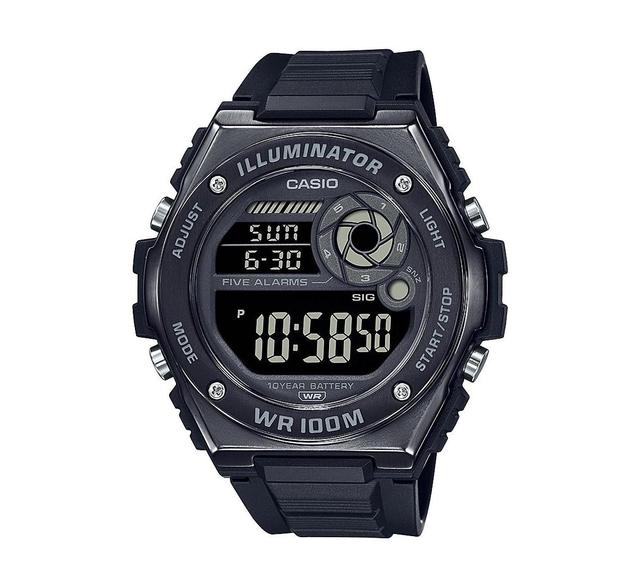 Casio Mens Digital Black Resin Watch 50.7mm, MWD100HB-1BV - Black Product Image