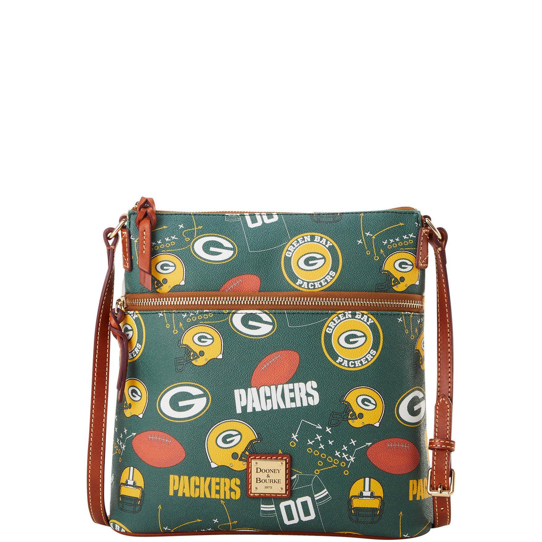 Dooney & Bourke Womens NFL Packers Crossbody Coated Cotton Shoulder Bag in Green Product Image